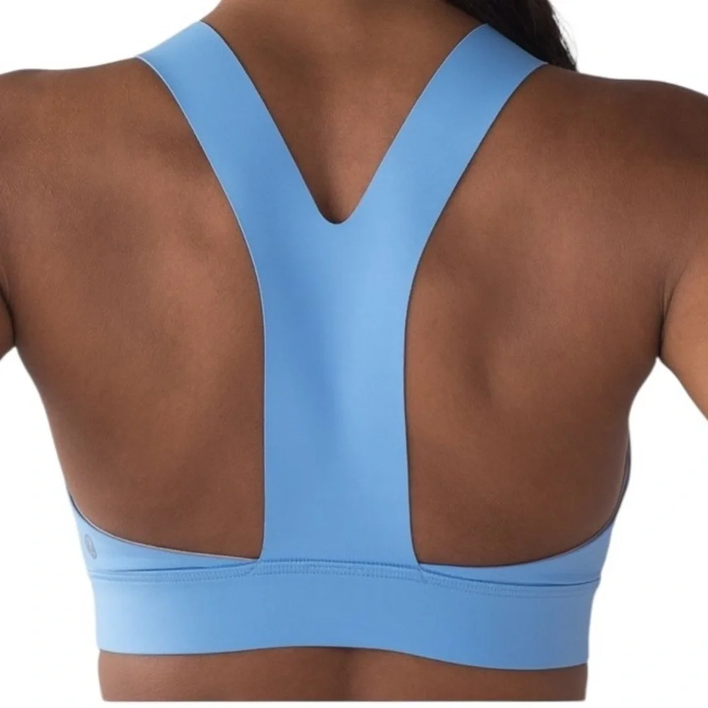 Lululemon Fast & Free Bra (Nulux) Aero Blue Sz 10 Orig $68 Like New